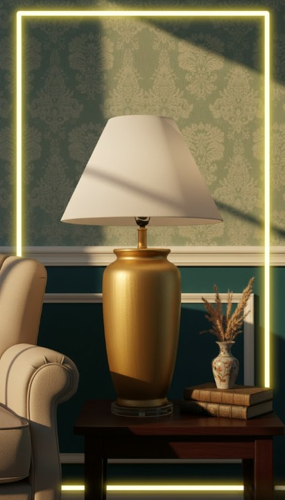 Arlumina Grandeur Gold Urn lamp large matte gold urn-shaped base with a crisp white drum shade.